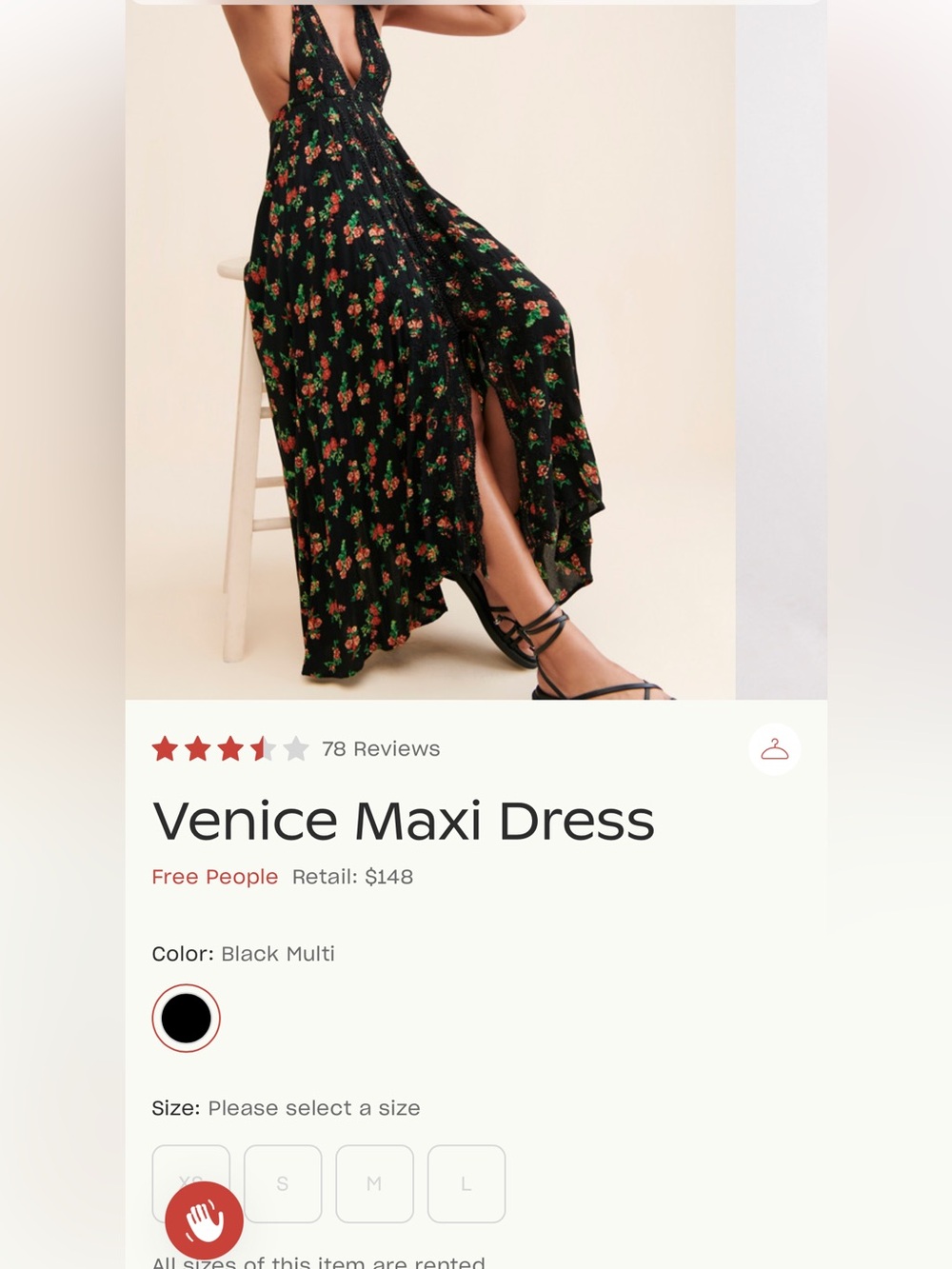 Free People Black Floral Backless Halter Maxi Dress - Picture 2 of 13